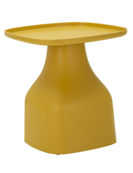 Table d'appoint moderne Carrée Hauteur 50 cm Polypropylène Jaune Gia 