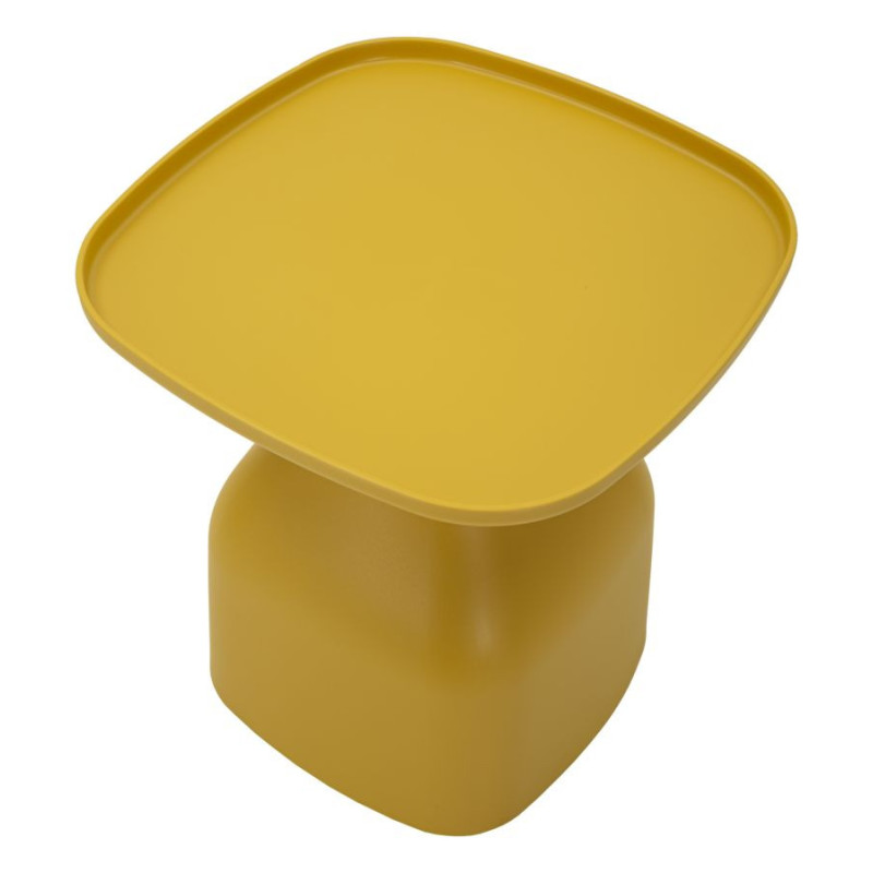 Table d'appoint moderne Carrée Hauteur 50 cm Polypropylène Jaune Gia 