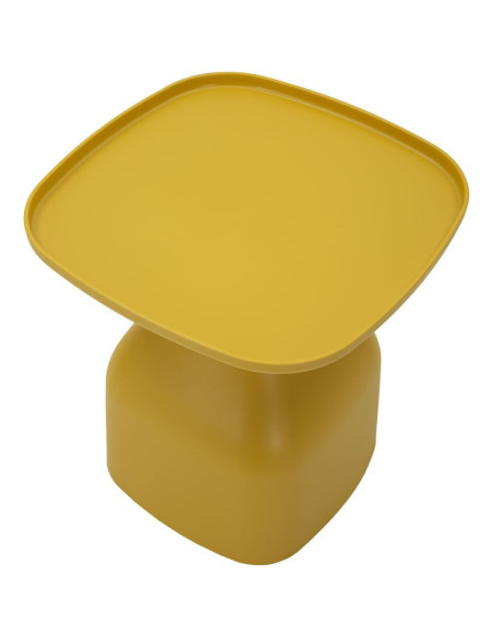 Table d'appoint moderne Carrée Hauteur 50 cm Polypropylène Jaune Gia 