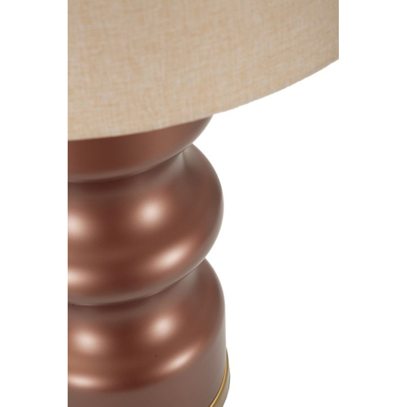 Grande Lampe à poser glamour chic Hauteur 69 cm Verre Marron Tissu Beige Métal Doré Rosenthal 