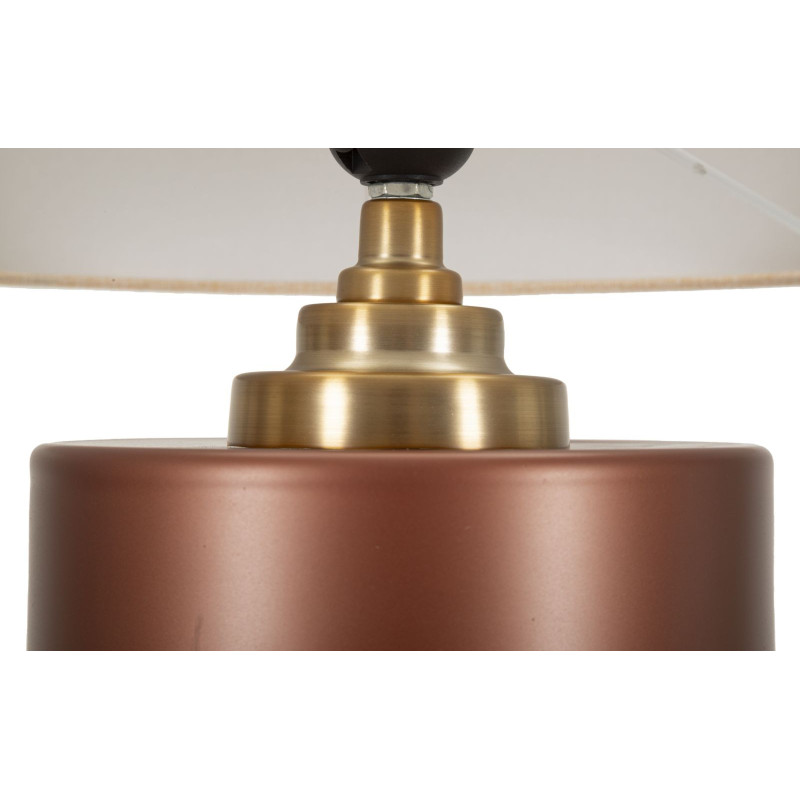 Grande Lampe à poser glamour chic Hauteur 69 cm Verre Marron Tissu Beige Métal Doré Rosenthal 