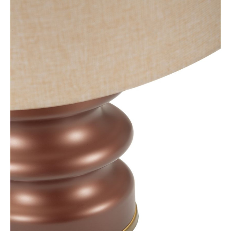 Lampe à poser glamour chic Hauteur 56 cm Verre Marron Tissu Beige Métal Doré Rosenthal 