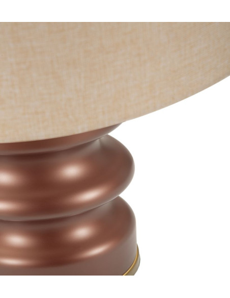 Lampe à poser glamour chic Hauteur 56 cm Verre Marron Tissu Beige Métal Doré Rosenthal 