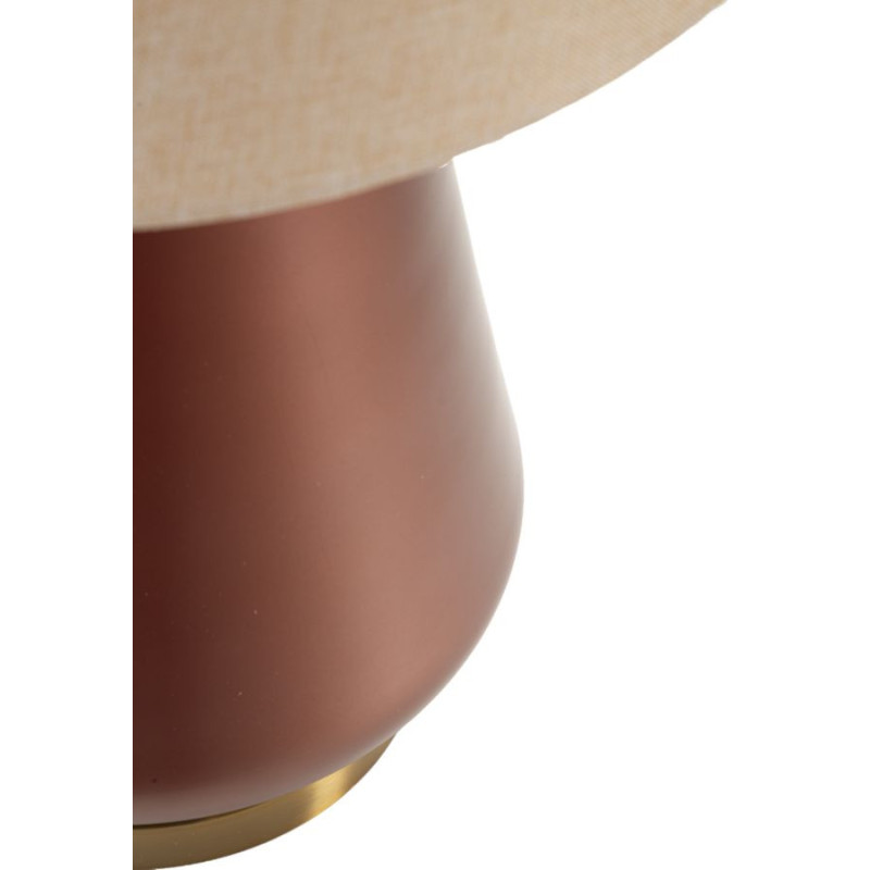 Grande Lampe à poser glamour chic Hauteur 65 cm Verre Marron Tissu Beige Métal Doré Rosenthal 