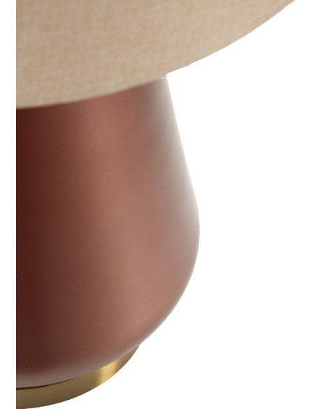 Grande Lampe à poser glamour chic Hauteur 65 cm Verre Marron Tissu Beige Métal Doré Rosenthal 