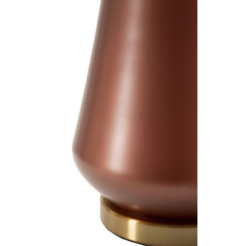 Grande Lampe à poser glamour chic Hauteur 65 cm Verre Marron Tissu Beige Métal Doré Rosenthal 