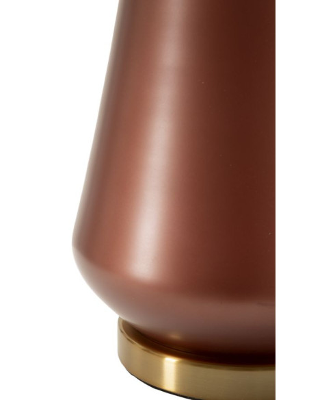 Grande Lampe à poser glamour chic Hauteur 65 cm Verre Marron Tissu Beige Métal Doré Rosenthal 