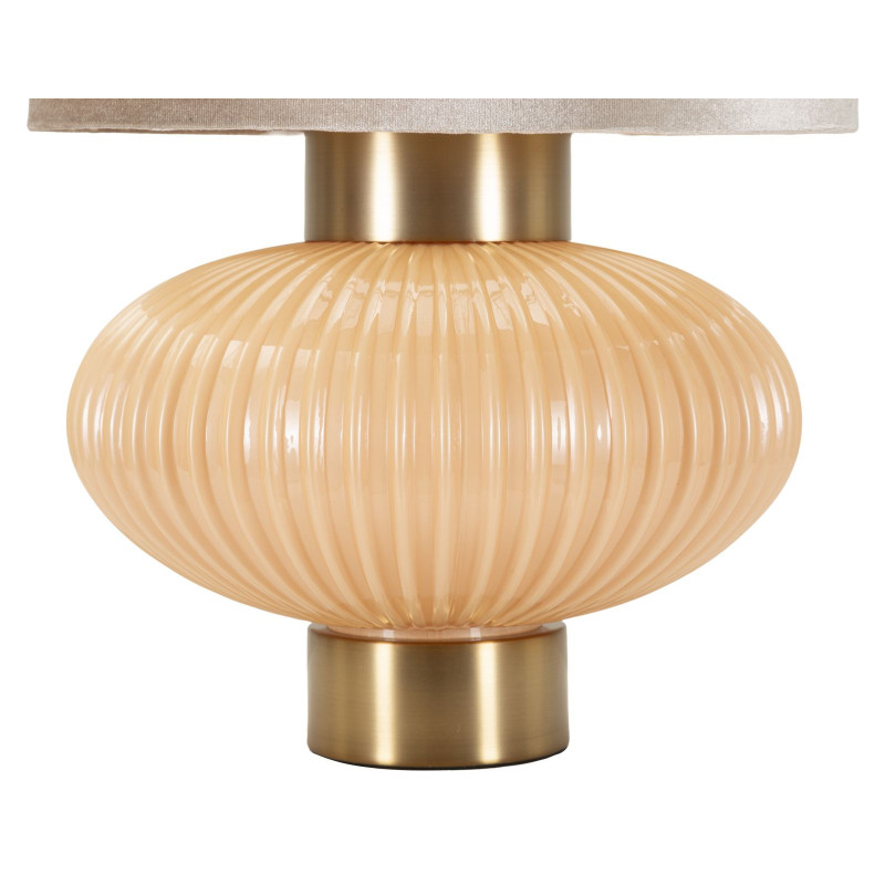 Lampe à poser moderne chic Hauteur 49 cm Verre Beige rosé Tissu Beige Métal Doré Perly 