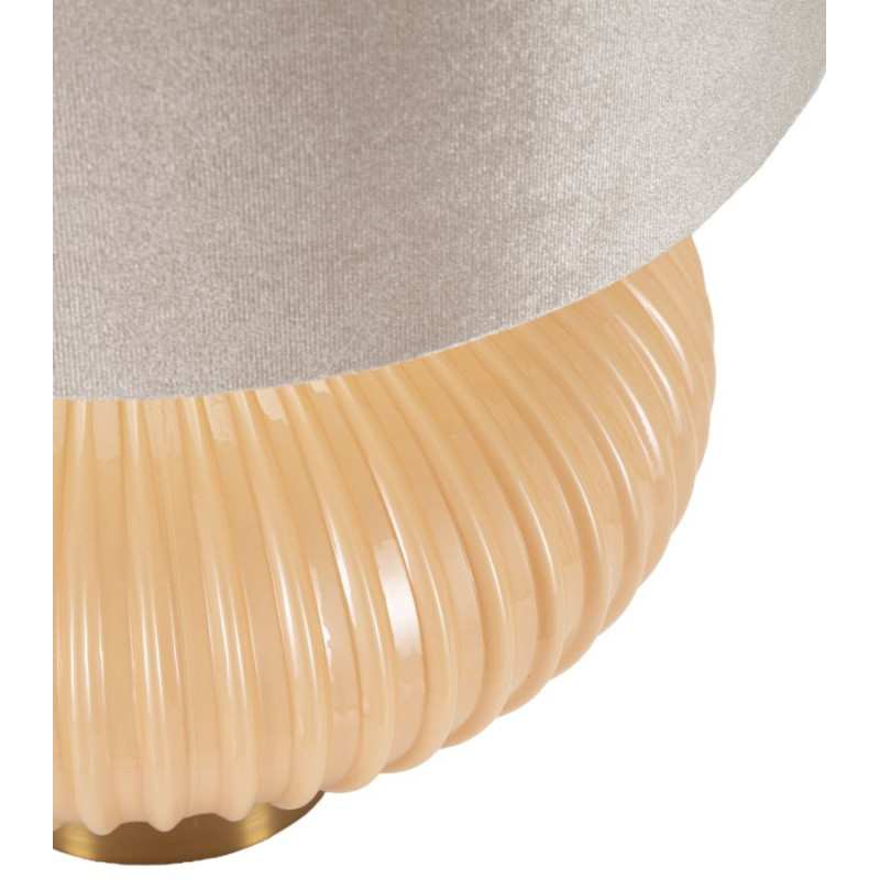 Lampe à poser moderne chic Hauteur 49 cm Verre Beige rosé Tissu Beige Métal Doré Perly 