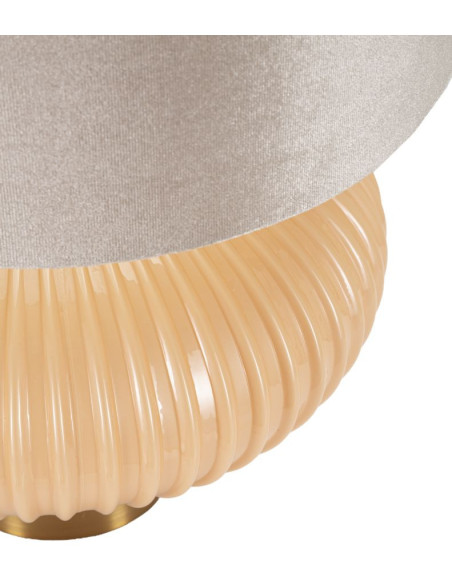 Lampe à poser moderne chic Hauteur 49 cm Verre Beige rosé Tissu Beige Métal Doré Perly 