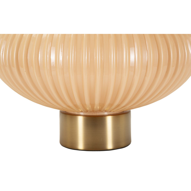 Lampe à poser moderne chic Hauteur 49 cm Verre Beige rosé Tissu Beige Métal Doré Perly 