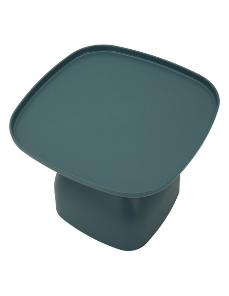 Table d'appoint moderne Carrée Hauteur 38 cm Polypropylène Bleu Gia 