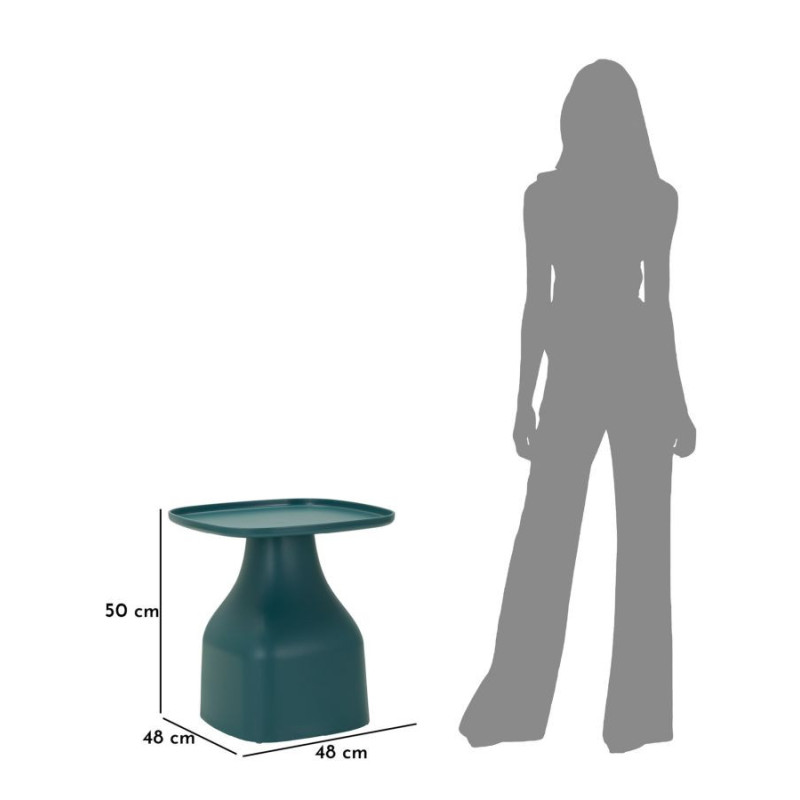 Table d'appoint moderne Carrée Hauteur 50 cm Polypropylène Bleu Gia 
