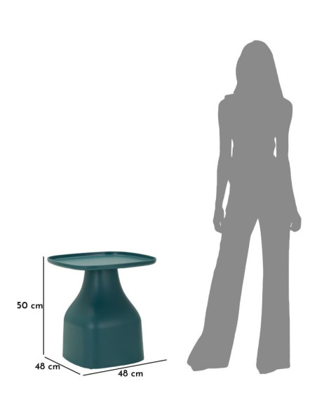 Table d'appoint moderne Carrée Hauteur 50 cm Polypropylène Bleu Gia 