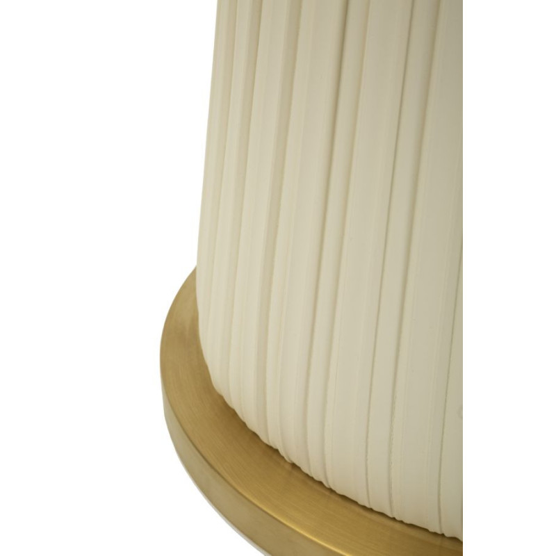 Table d'appoint moderne chic Ronde 60 cm Céramique Blanc Effet marbre Métal Blanc crème Doré Nova 