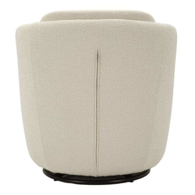 Fauteuil pivotant bouclette Tissu Blanc crème Bouclé Torino 