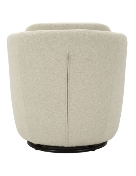 Fauteuil pivotant bouclette Tissu Blanc crème Bouclé Torino 