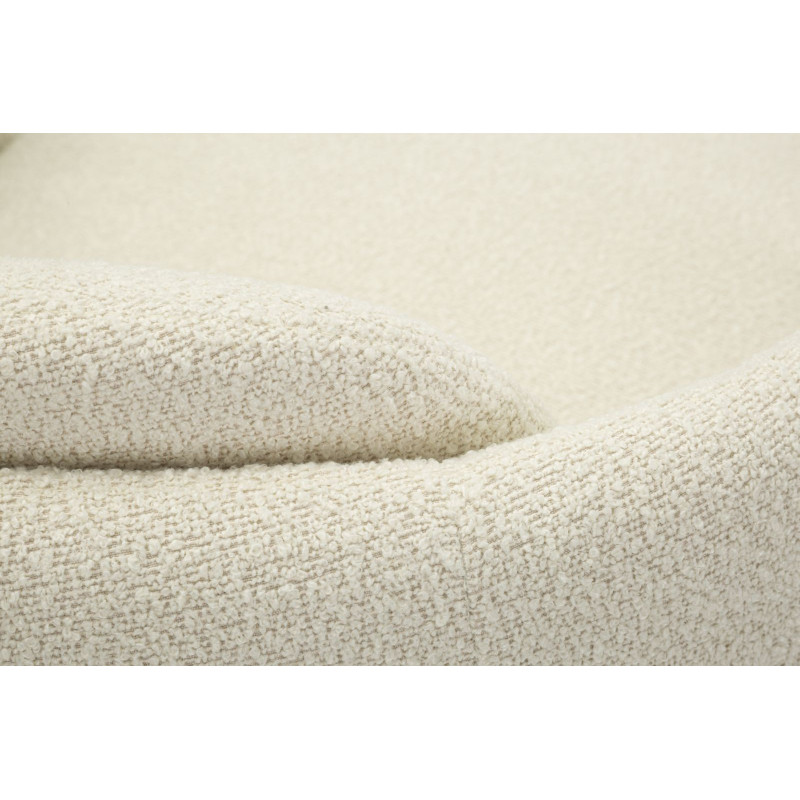 Fauteuil pivotant bouclette Tissu Blanc crème Bouclé Torino 