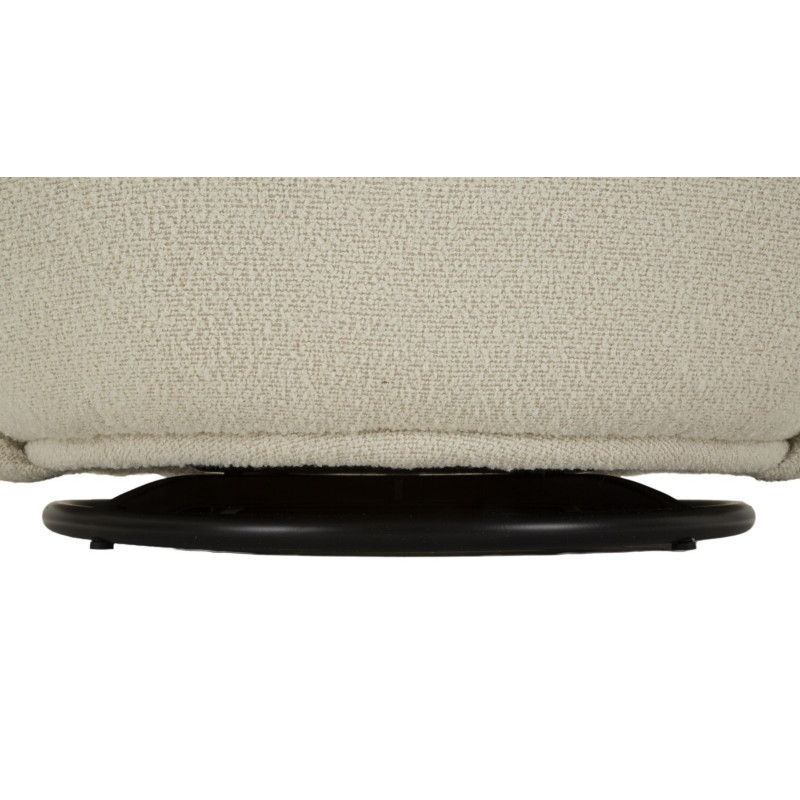 Fauteuil pivotant bouclette Tissu Blanc crème Bouclé Torino 