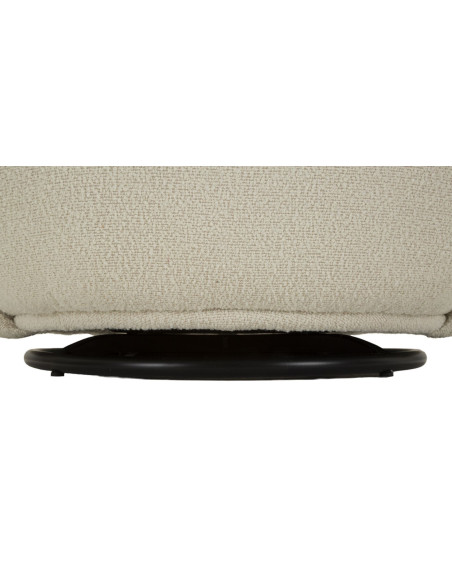 Fauteuil pivotant bouclette Tissu Blanc crème Bouclé Torino 