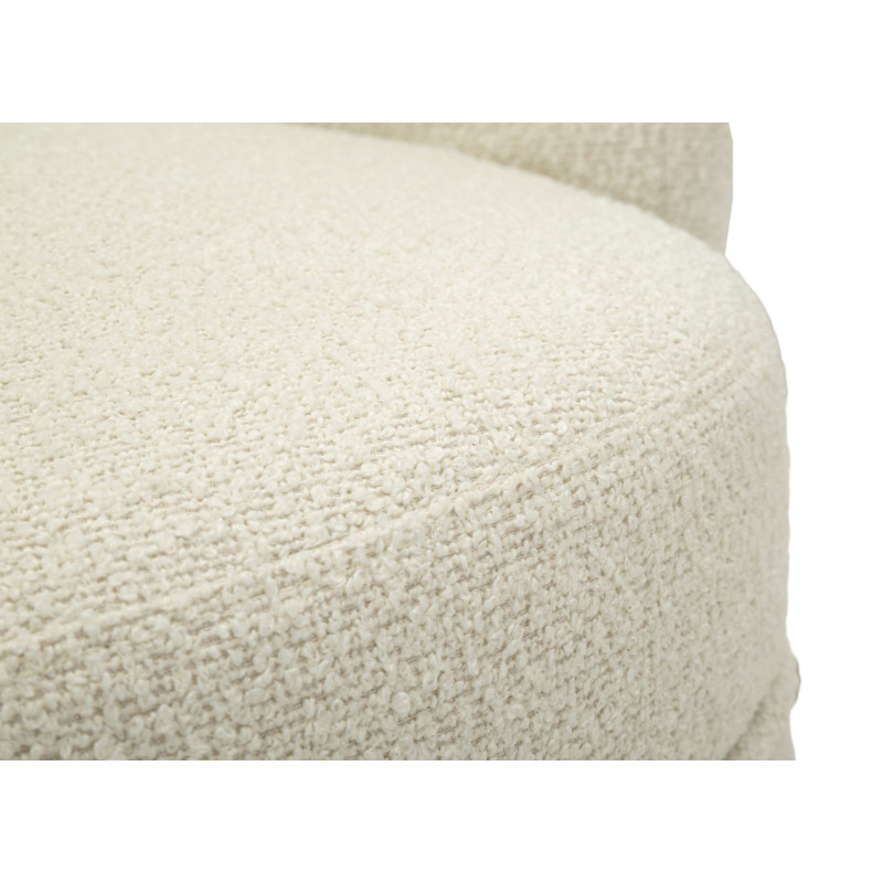 Fauteuil pivotant bouclette Tissu Blanc crème Bouclé Torino 