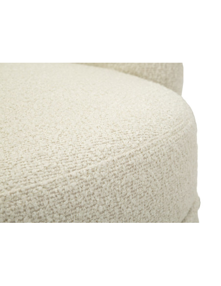Fauteuil pivotant bouclette Tissu Blanc crème Bouclé Torino 