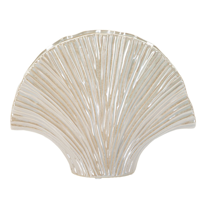 Vase style art déco Éventail 35 cm Céramique Perle Effet nacré Perly 