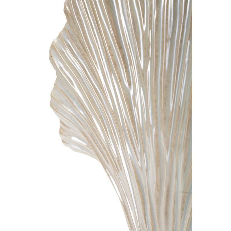 Vase style art déco Éventail 35 cm Céramique Perle Effet nacré Perly 