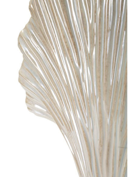 Vase style art déco Éventail 35 cm Céramique Perle Effet nacré Perly 