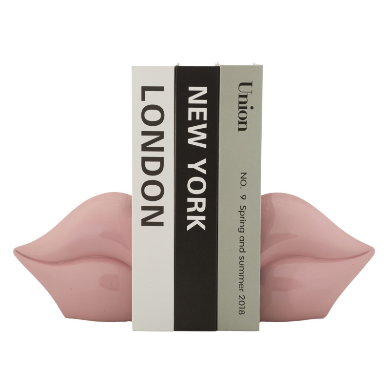 Serre Livres moderne chic Bouche Résine Rose Bocca 