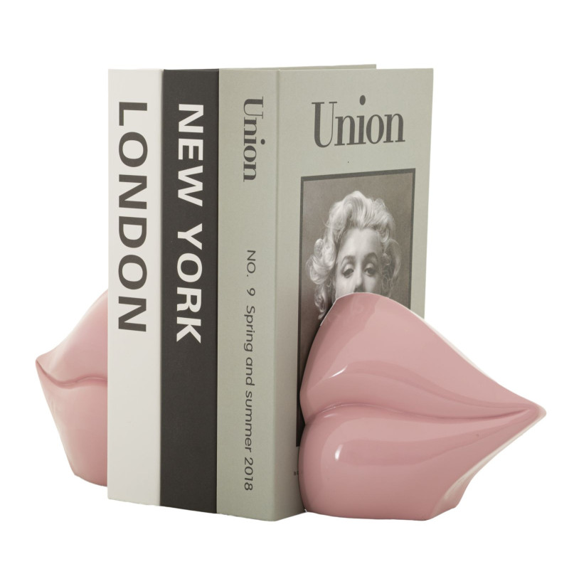 Serre Livres moderne chic Bouche Résine Rose Bocca 