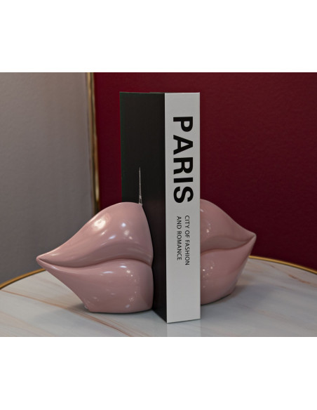 Serre Livres moderne chic Bouche Résine Rose Bocca 