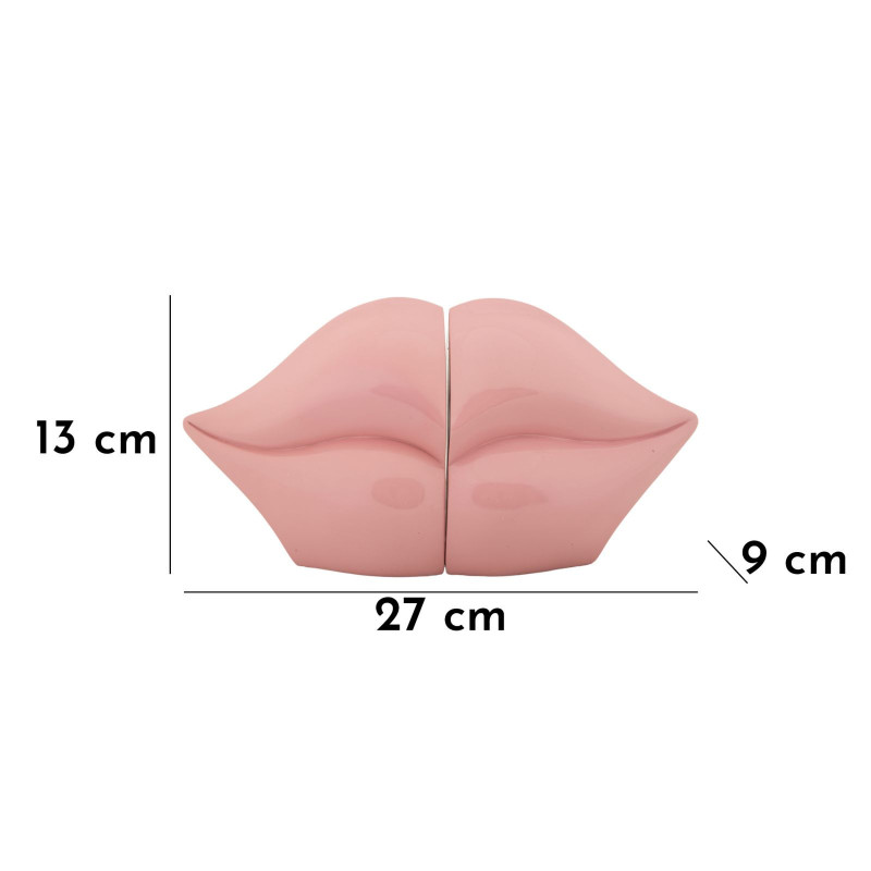 Serre Livres moderne chic Bouche Résine Rose Bocca 