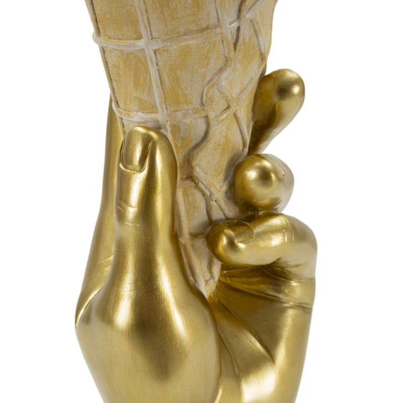 Cache pot sur pied original moderne Cornet à glace Hauteur 31 cm Résine Doré Beige Rose fuchsia Cono 