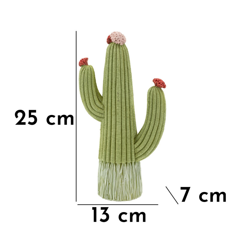 Statuette déco originale Cactus Hauteur 25 cm Résine Vert Cactacee 