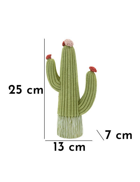 Statuette déco originale Cactus Hauteur 25 cm Résine Vert Cactacee 