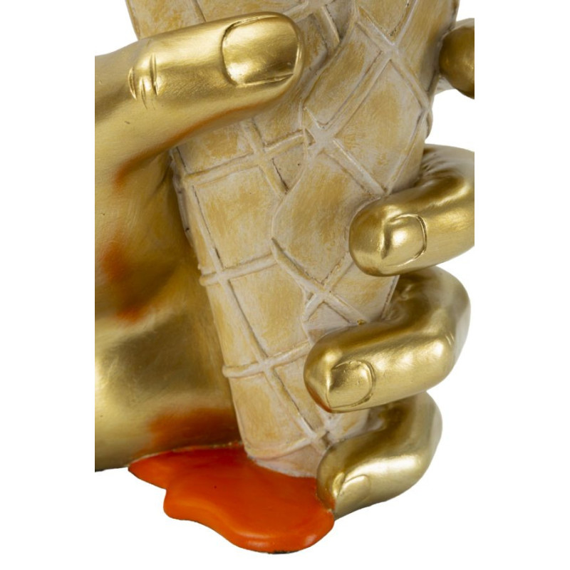 Cache pot design moderne Cornet à glace Hauteur 21 cm Résine Doré Beige Orange Cono 