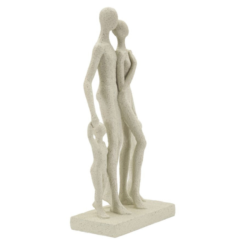 Statuette déco abstraite Famille Hauteur 30 cm Résine Blanc crème Stons 