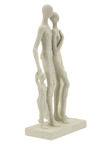 Statuette déco abstraite Famille Hauteur 30 cm Résine Blanc crème Stons 
