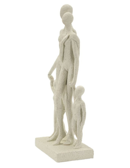Statuette déco abstraite Famille Hauteur 30 cm Résine Blanc crème Stons 