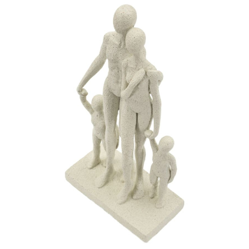 Statuette déco abstraite Famille Hauteur 30 cm Résine Blanc crème Stons 