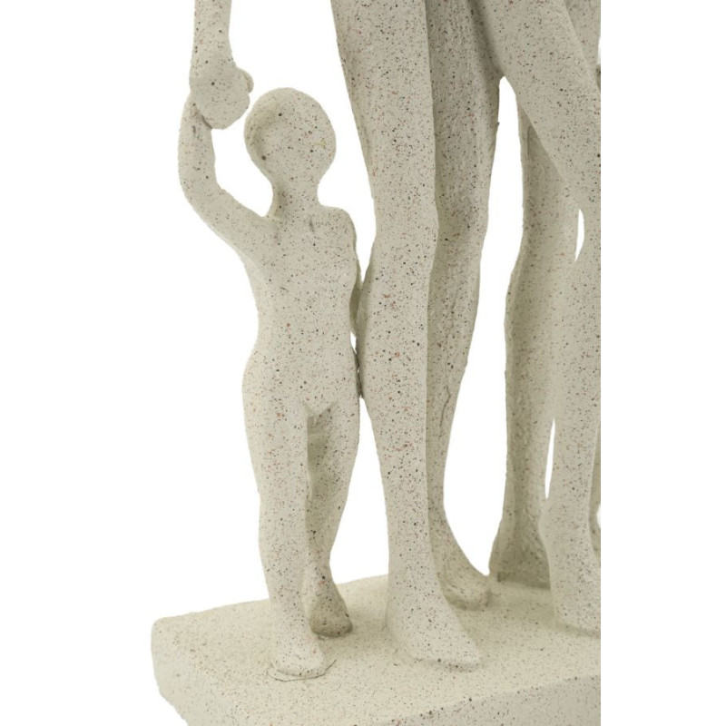 Statuette déco abstraite Famille Hauteur 30 cm Résine Blanc crème Stons 