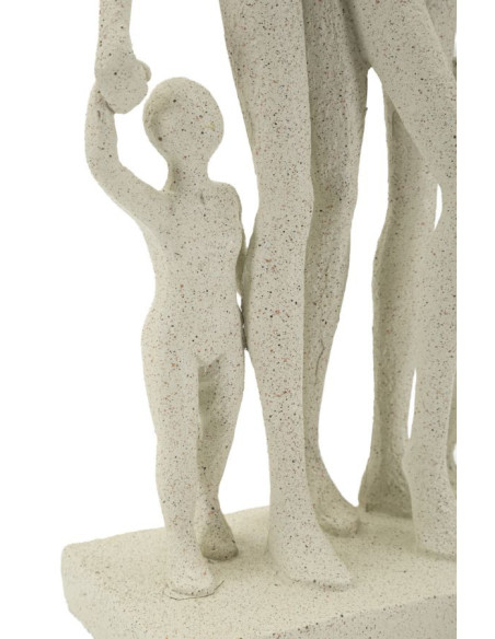 Statuette déco abstraite Famille Hauteur 30 cm Résine Blanc crème Stons 