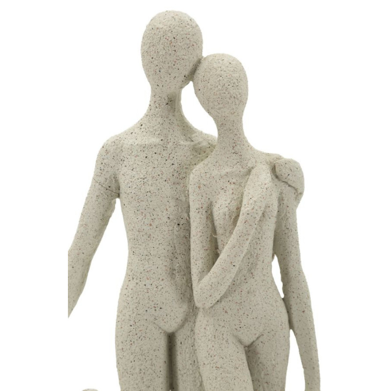 Statuette déco abstraite Famille Hauteur 30 cm Résine Blanc crème Stons 