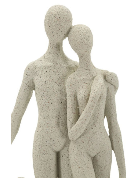 Statuette déco abstraite Famille Hauteur 30 cm Résine Blanc crème Stons 