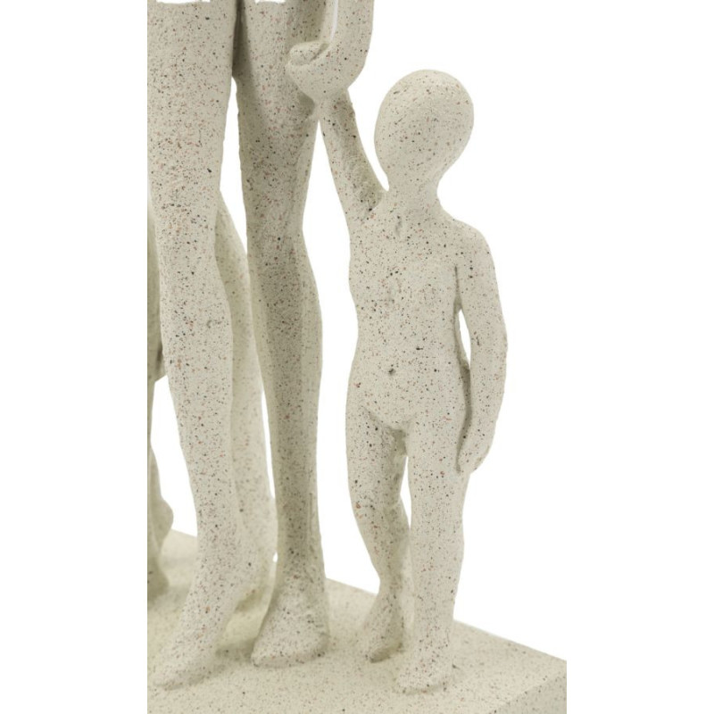 Statuette déco abstraite Famille Hauteur 30 cm Résine Blanc crème Stons 