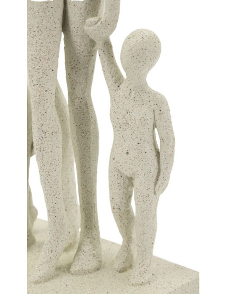Statuette déco abstraite Famille Hauteur 30 cm Résine Blanc crème Stons 