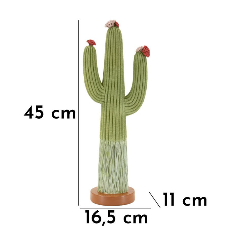 Grande Statuette déco originale Cactus Hauteur 45 cm Résine Vert Cactacee 