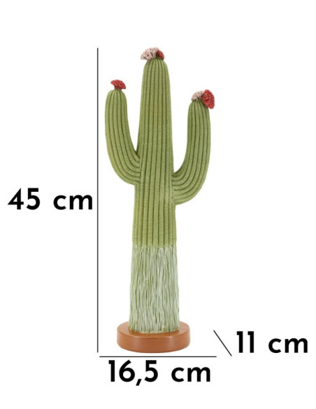 Grande Statuette déco originale Cactus Hauteur 45 cm Résine Vert Cactacee 
