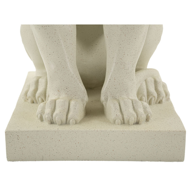 Statuette déco moderne Lion Hauteur 40 cm Résine Blanc crème Stons 